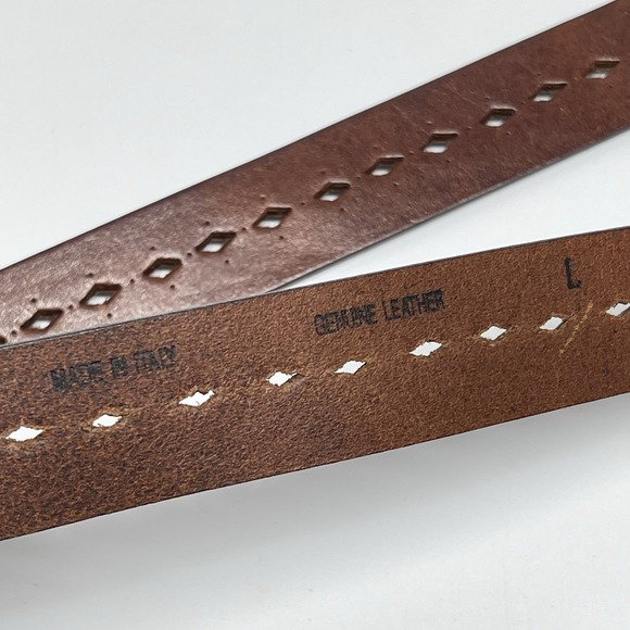 Fabio Corti Women's L Belt Genuine Leather Brown Made in Italy - Picture 6 of 8